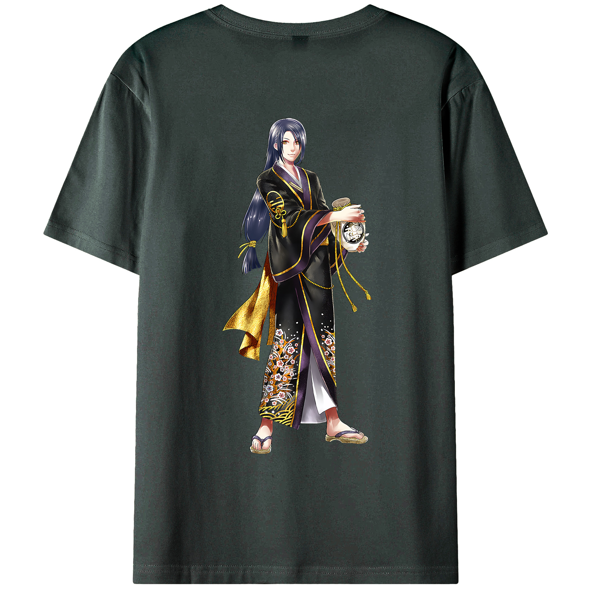 （画像用） 刀剣乱舞 Touken Ranbu 綿100％ メンズ半袖Tシャツ（バックプリント） 通気性